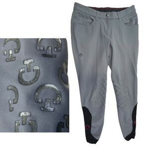 Cavalleria Toscana Women's Orbit Grip Breeches Riding Pants Gray Black Size 10